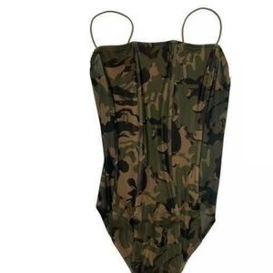 Good American Mesh Camouflage bodysuit
